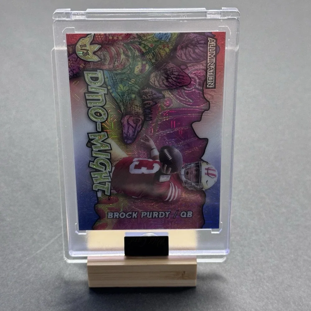 Brock Purdy Dino-Might Illumination‎ Wild Card Football QB Insert Parallel